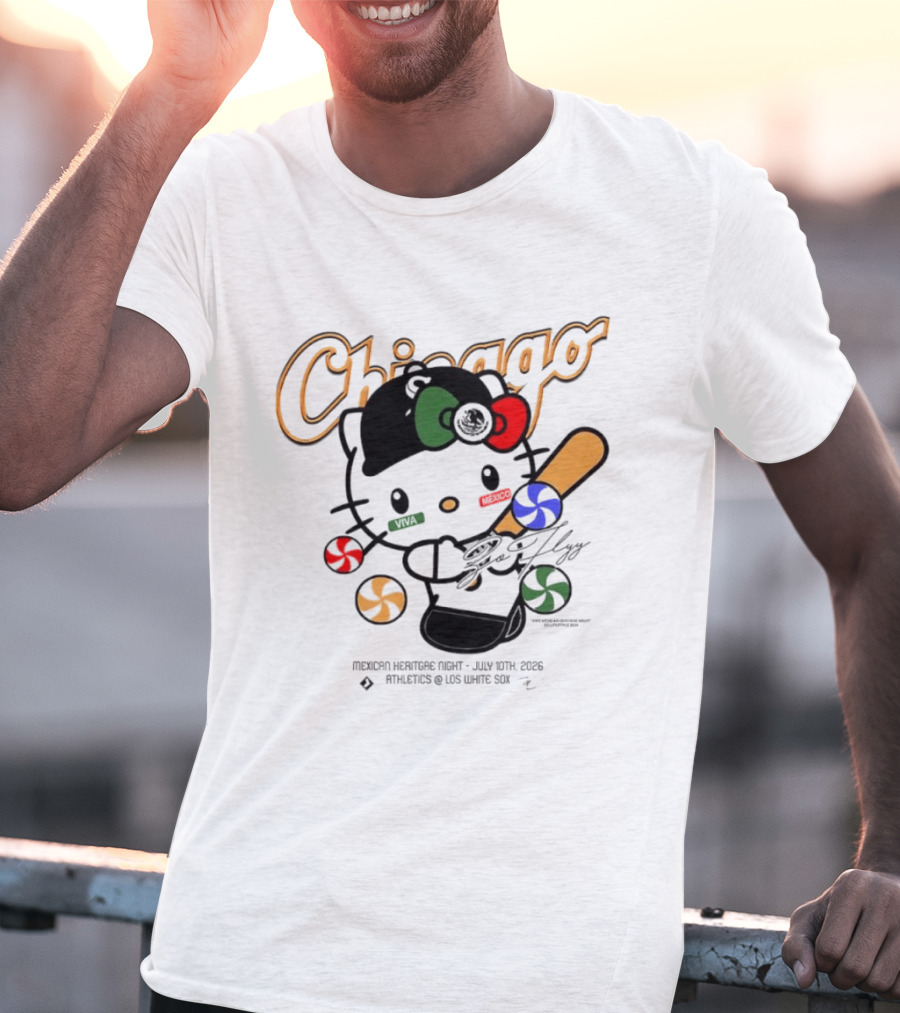 Hello Kitty Chicago White Sox Mexican Heritage Night July 10 2026 Athletics Los White Sox T-Shirt