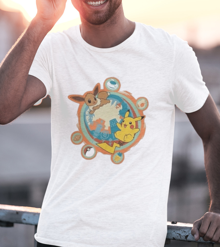 Pokémon 10 Year Anniversary 2026 Pikachu Eevee Celebration T-Shirt