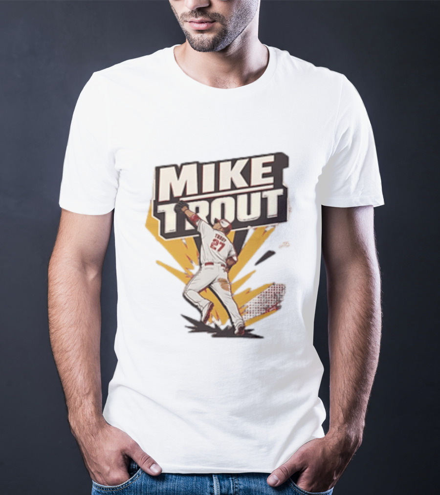 Mike Trout 27 Los Angeles Angels Baseball T-Shirt