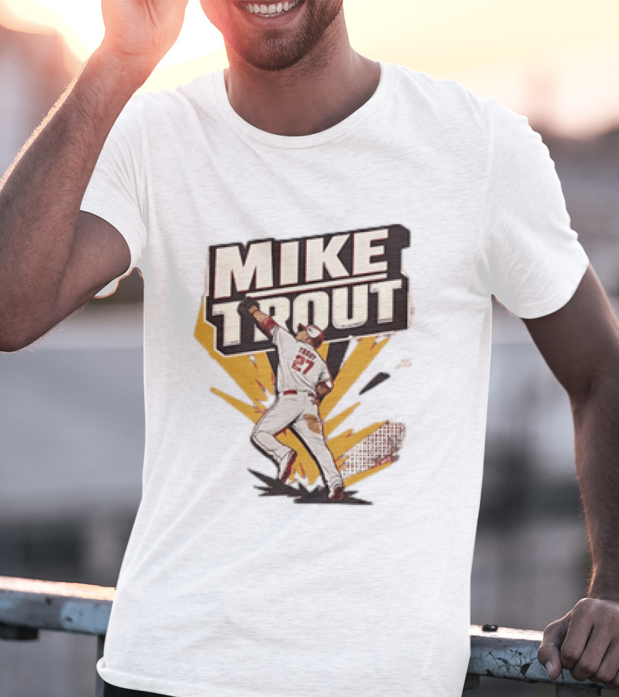 Mike Trout 27 Los Angeles Angels Baseball T-Shirt