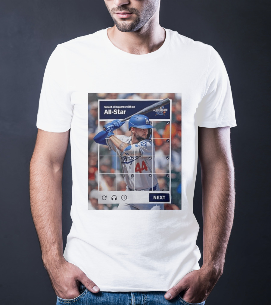 Select All Squares With An All Star Los Angeles Dodgers Baseball Meme T-Shirt