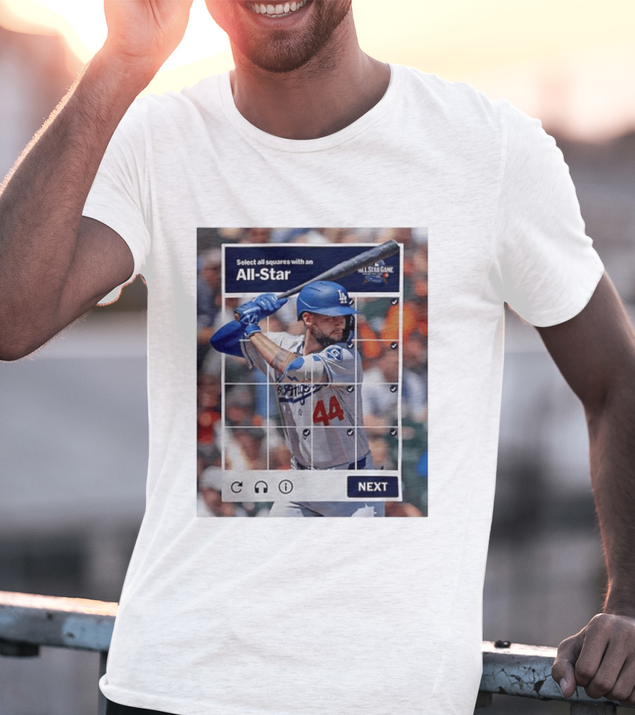 Select All Squares With An All Star Los Angeles Dodgers Baseball Meme T-Shirt