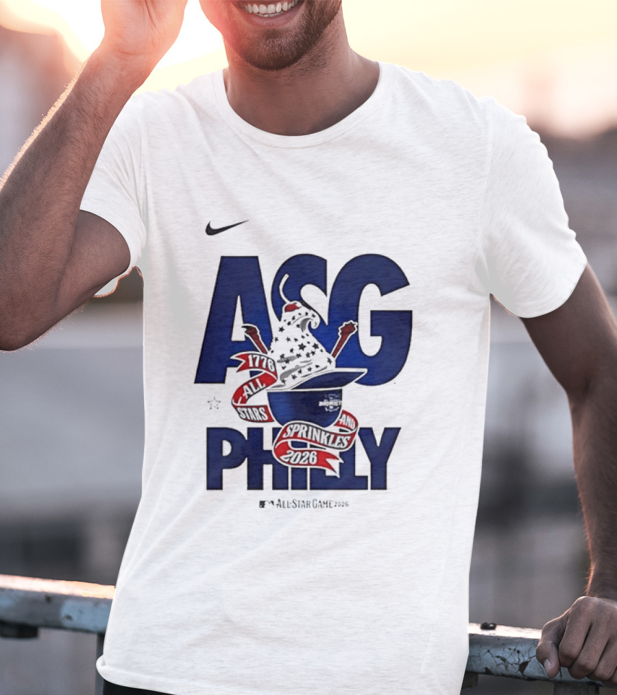 Nike MLB ASG Philly All Star Game 2026 1776 Theme Sprinkles T-Shirt
