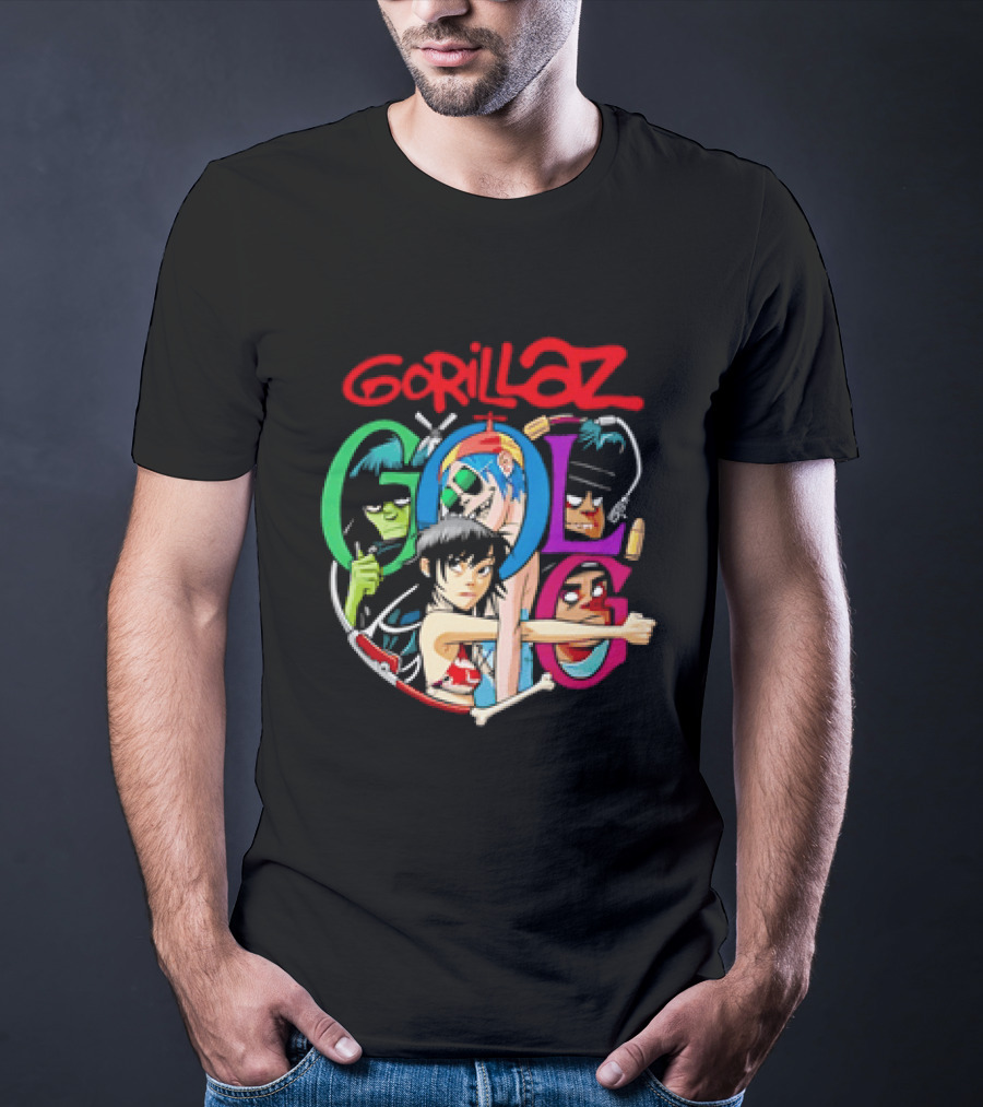 Gorillaz Virtual Rock Band Cartoon Characters T-Shirt