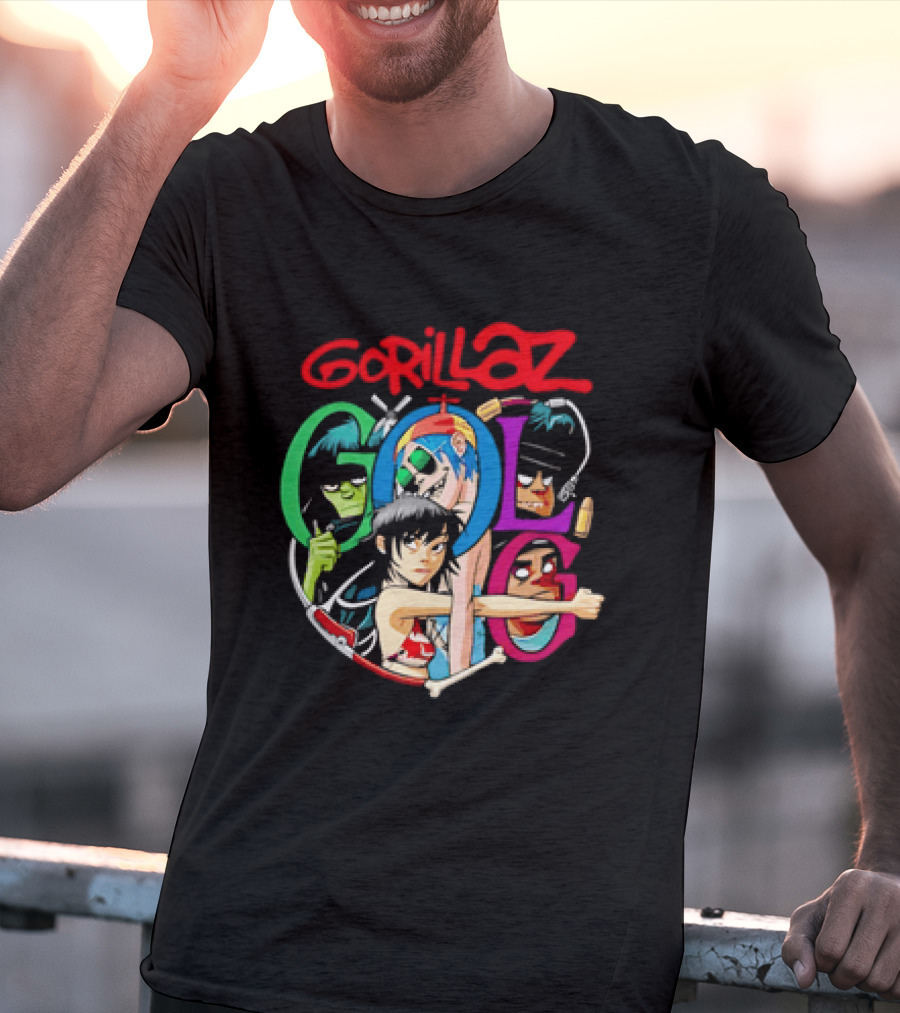Gorillaz Virtual Rock Band Cartoon Characters T-Shirt