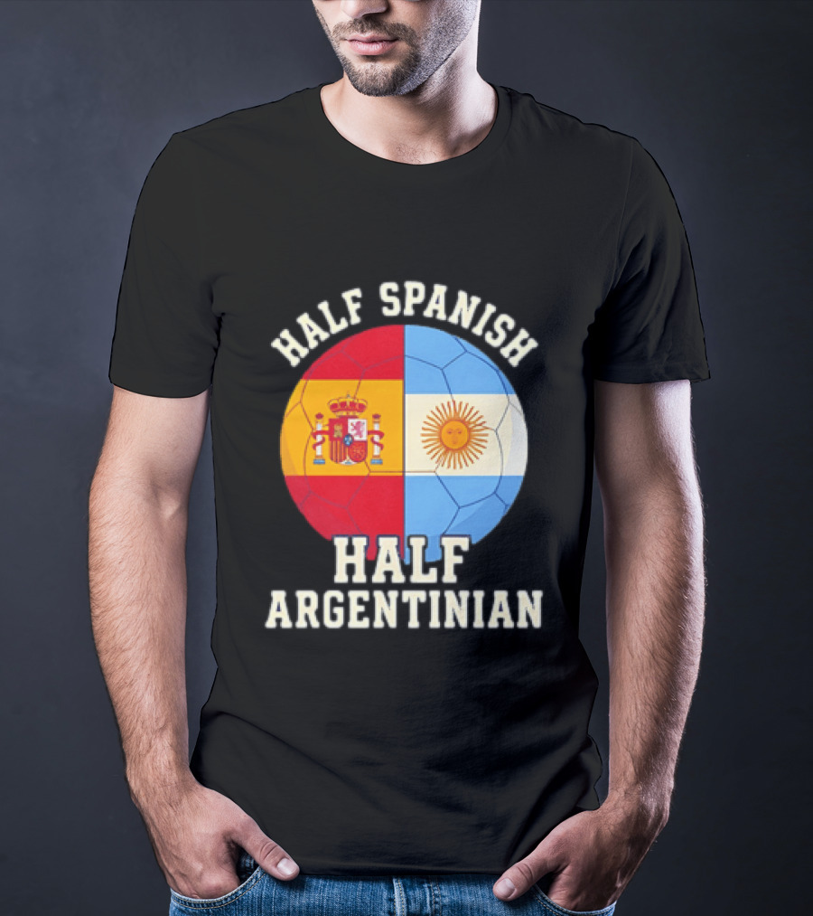 Half Spanish Half Argentinian Flag Ball T-Shirt
