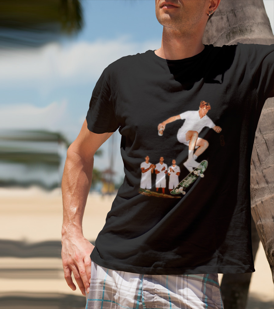 Jannik Sinner Skateboarding Wimbledon Men's Singles Italy 2026 Tennis Champion Jump T-Shirt