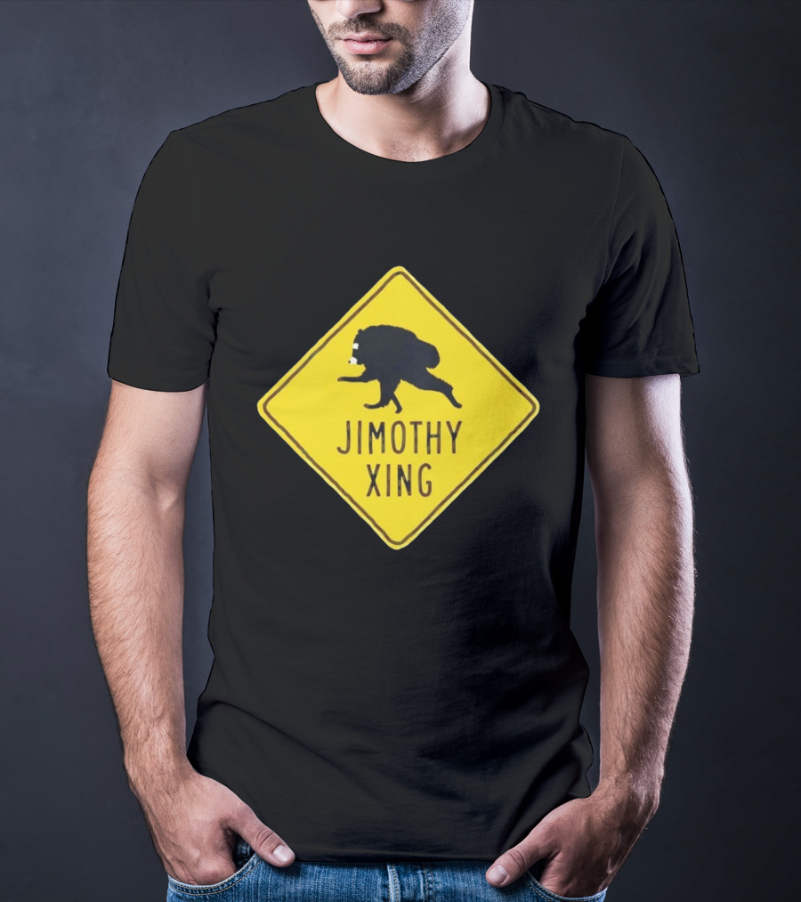 Jimothy Xing Raccoon Sign Crossing T-Shirt