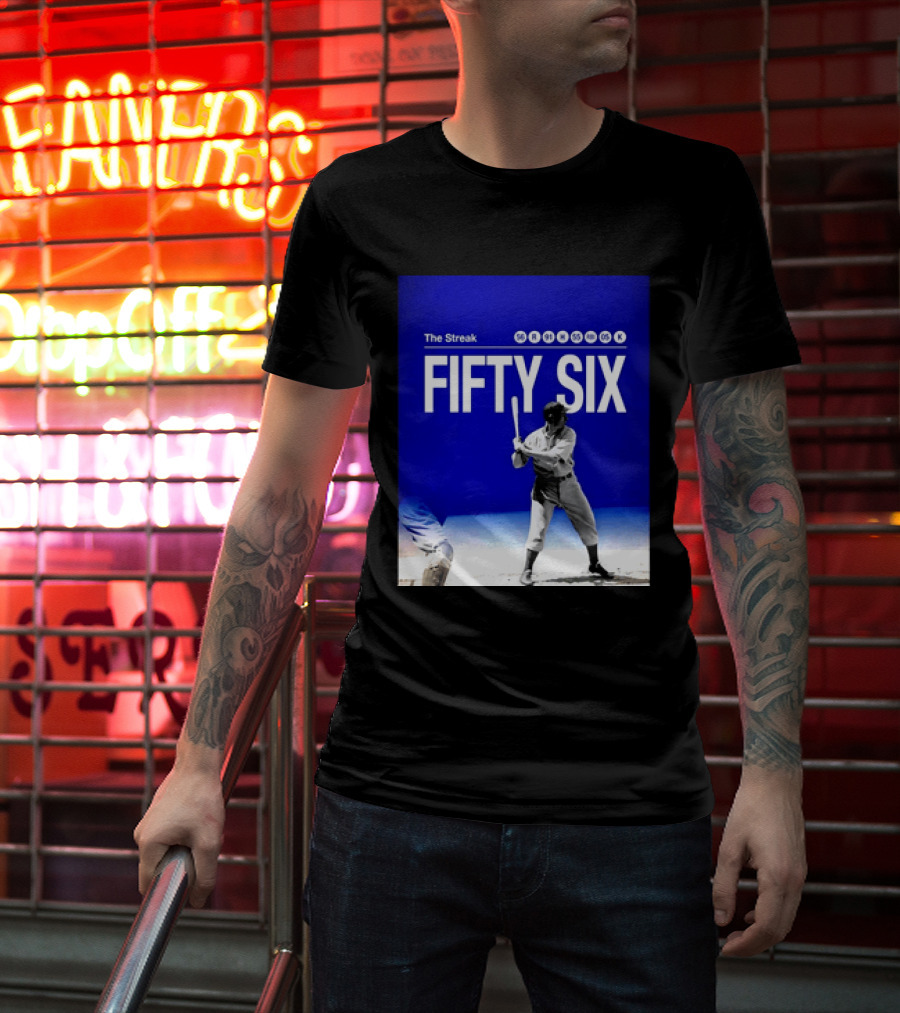 Joe DiMaggio The Streak Fifty Six Baseball Legend Yankees Fifty Six T-Shirt