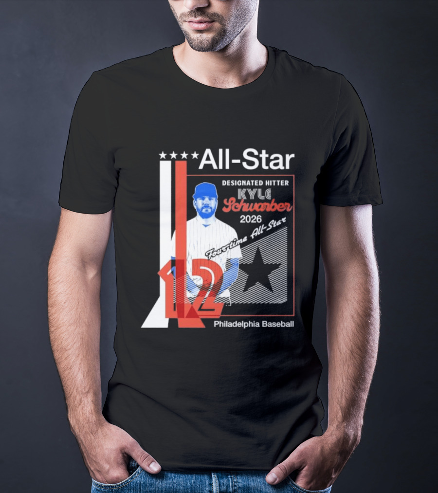 Kyle Schwarber Philadelphia Baseball 2026 All Star Designated Hitter Number 12 T-Shirt