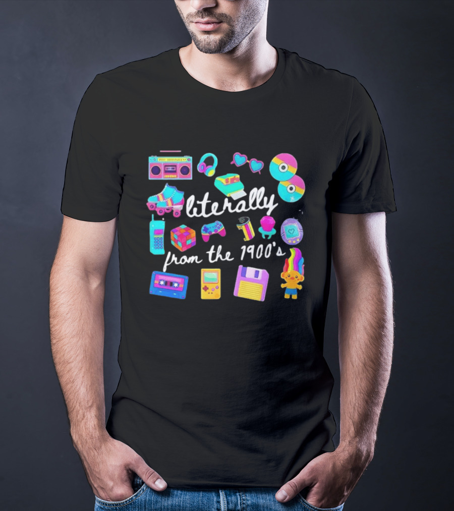 Literally From The 1900s Boombox Cassette Tape Gamer 80s 90s Nostalgia T-Shirt