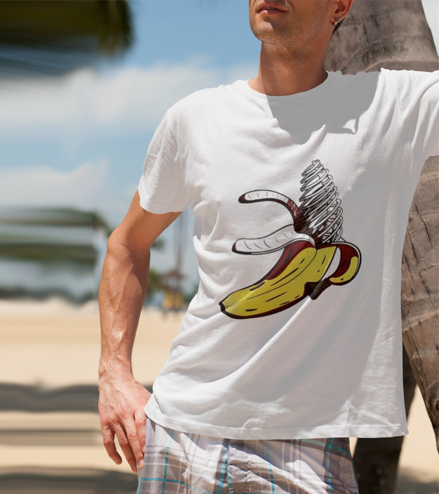Anatomical Banana Skeleton Surreal Peeled Fruit T-Shirt