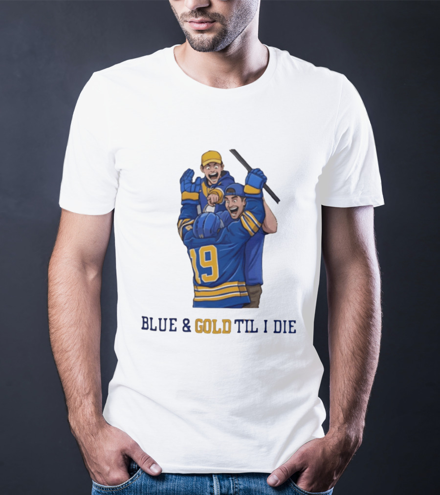 Buffalo Sabres Blue & Gold Til I Die Peyton Krebs 19 Hockey Fans T-Shirt