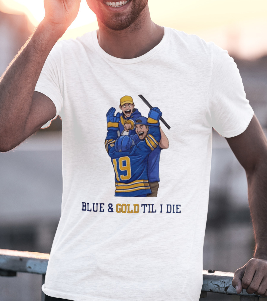 Buffalo Sabres Blue & Gold Til I Die Peyton Krebs 19 Hockey Fans T-Shirt