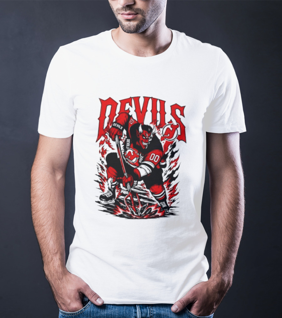 New Jersey Devils NHL Hockey Number 00 Devil Player T-Shirt