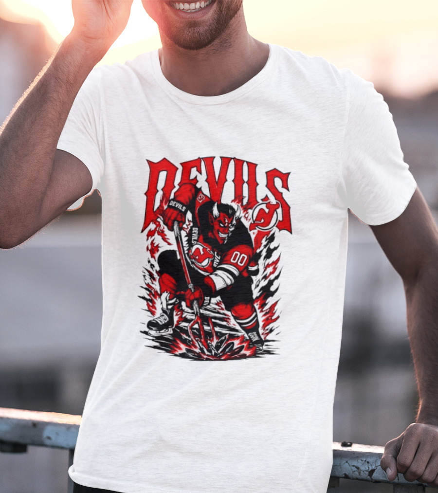 New Jersey Devils NHL Hockey Number 00 Devil Player T-Shirt