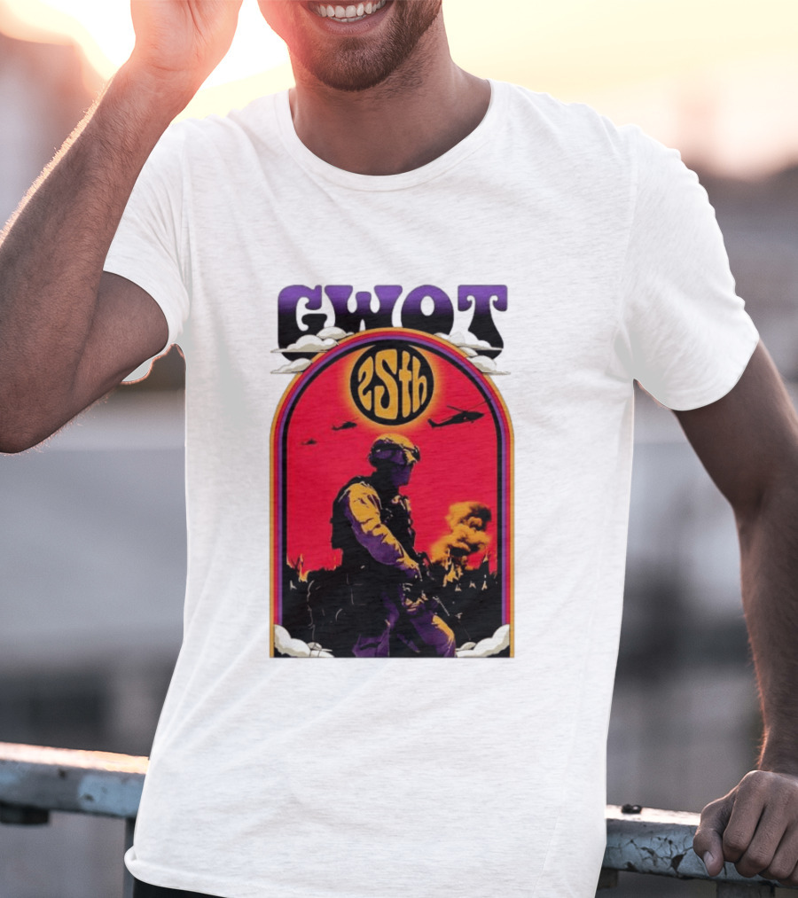 GWOT 25th Anniversary Soldier Helicopters Fire T-Shirt