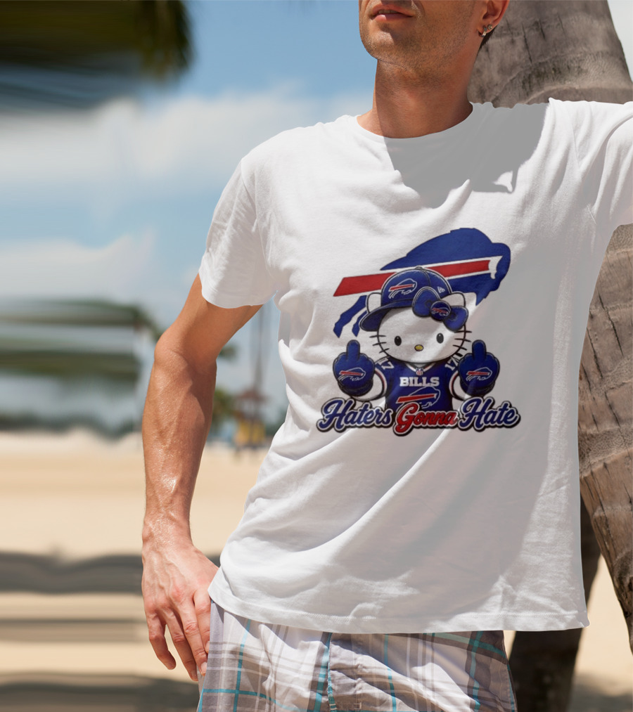 Hello Kitty Bills Haters Gonna Hate Middle Finger T-Shirt
