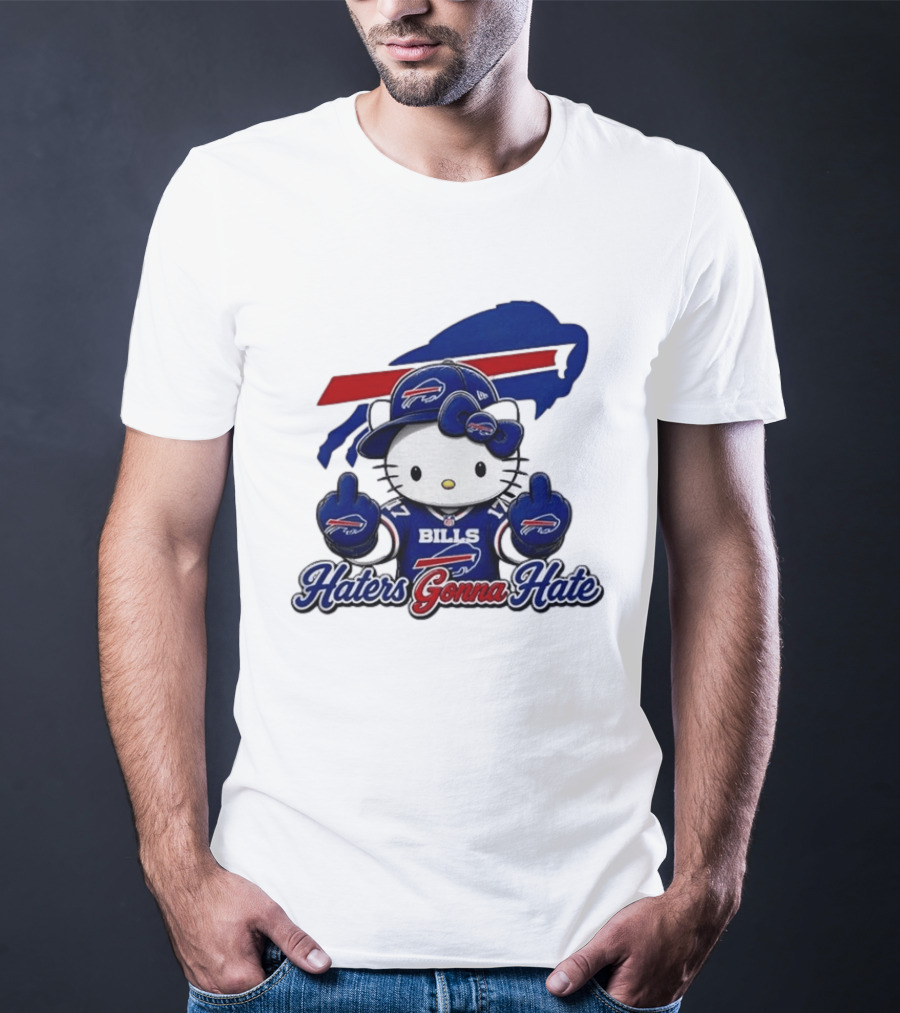 Hello Kitty Bills Haters Gonna Hate Middle Finger T-Shirt