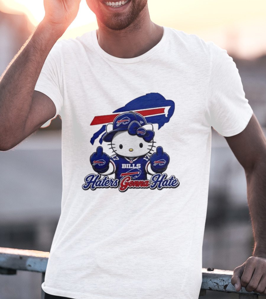 Hello Kitty Bills Haters Gonna Hate Middle Finger T-Shirt