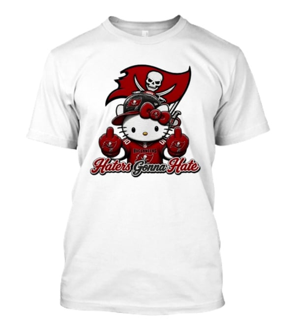 Hello Kitty Buccaneers Football Haters Gonna Hate Middle Finger T-Shirt