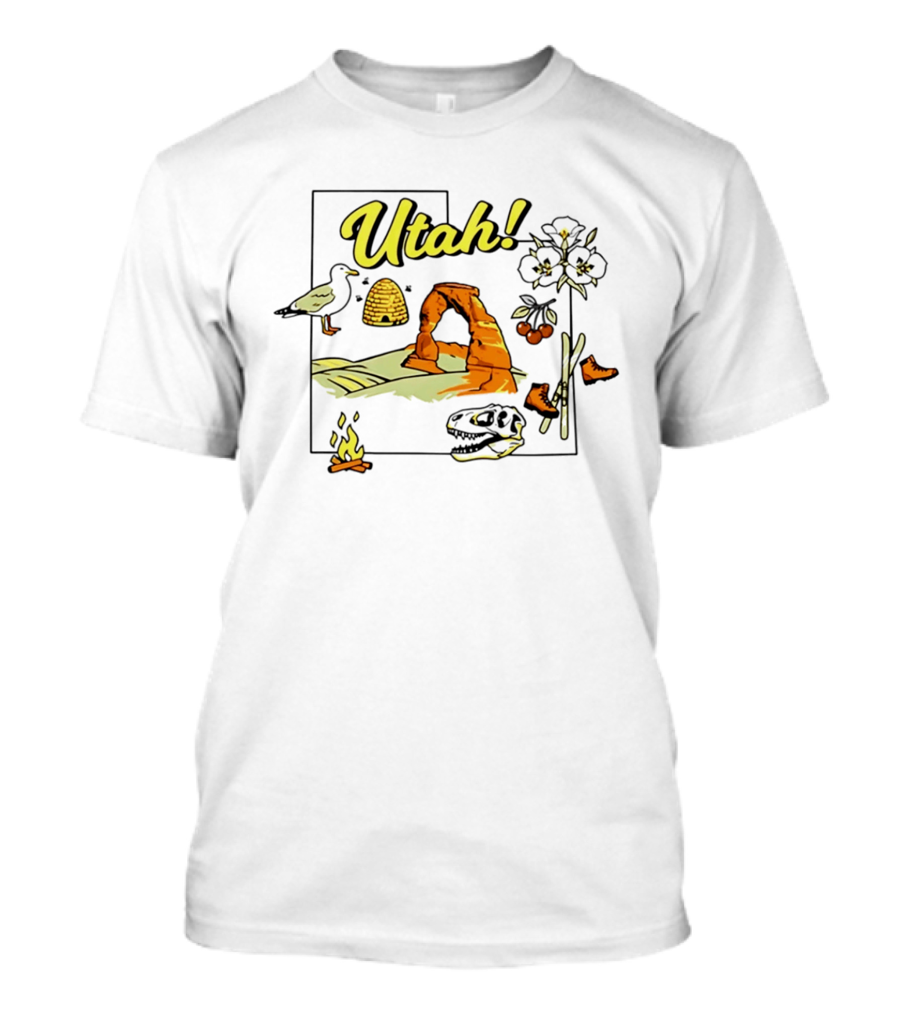 Utah Adventure Highlights Delicate Arch And Beehive T-Shirt