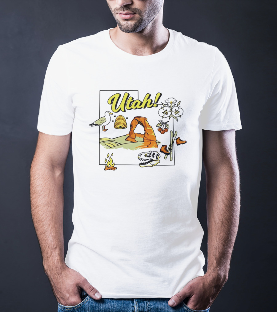 Utah Adventure Highlights Delicate Arch And Beehive T-Shirt