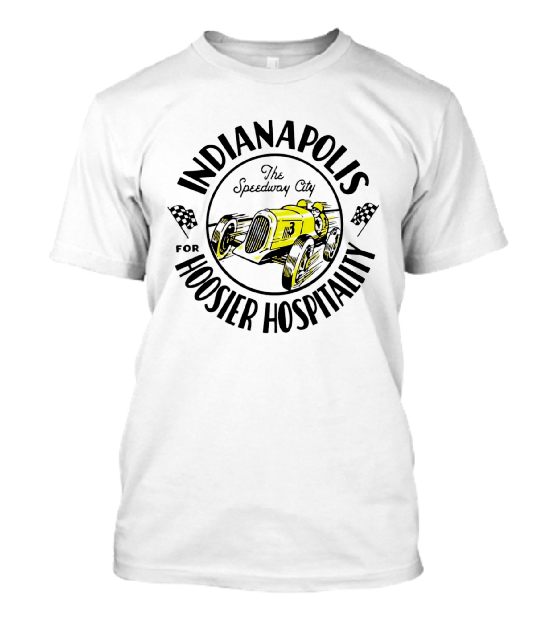 Indianapolis The Speedway City For Hoosier Hospitality Vintage Race Car T-Shirt