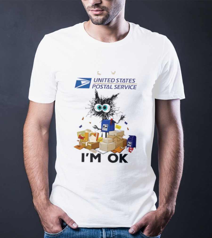 USPS United States Postal Service I'm OK With Cartoon Creature And Packages T-Shirt