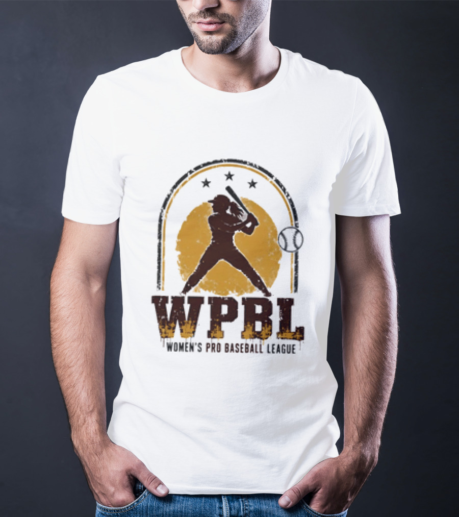 WPBL Women's Pro Baseball League Retro Silhouette Batting T-Shirt