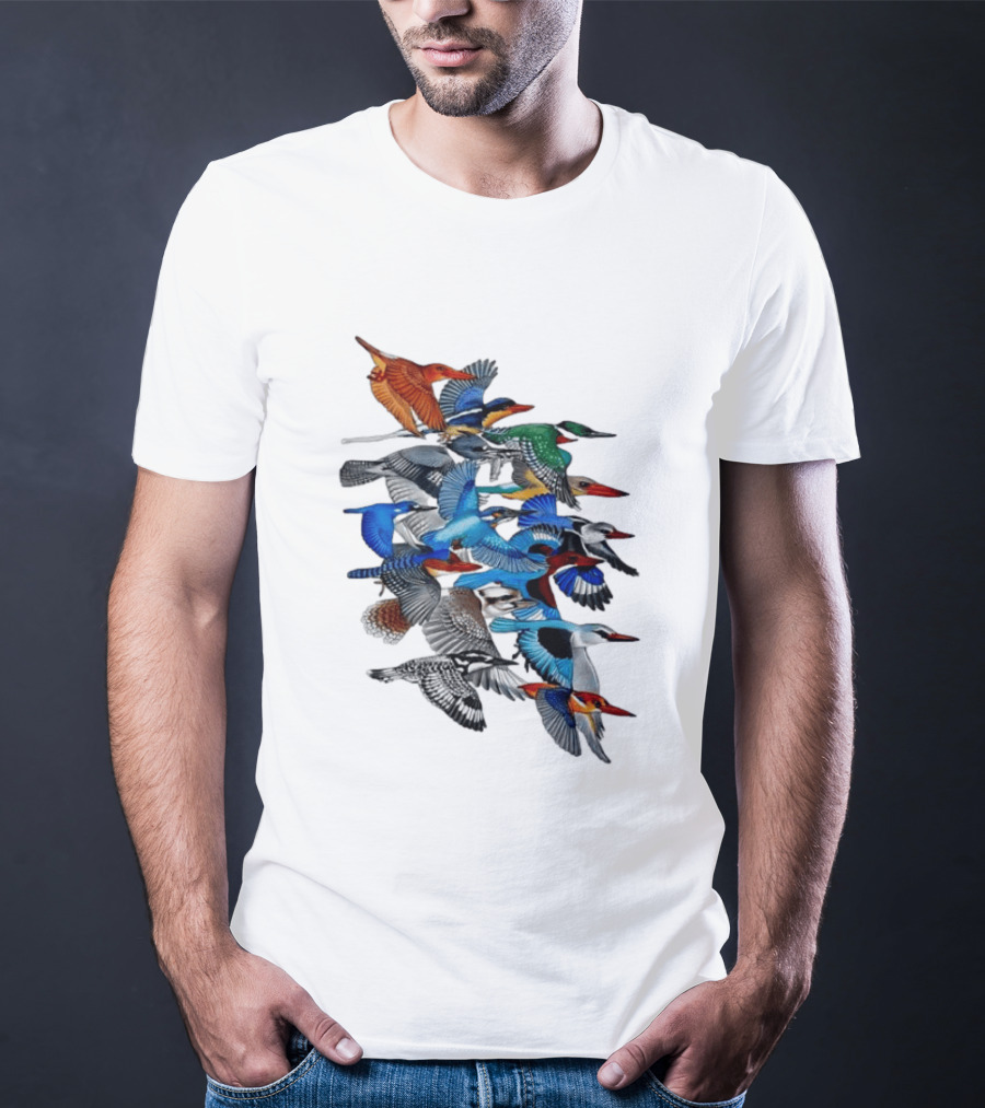 Kingfisher Birds Flying Wildlife Nature Species Collection T-Shirt
