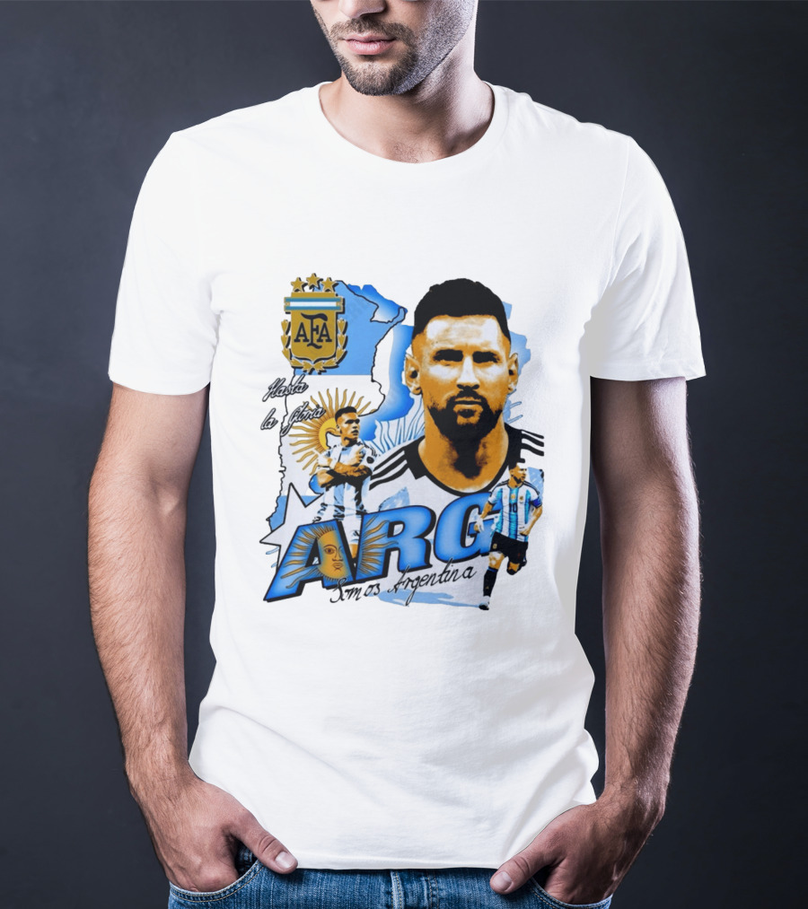 Argentina Lionel Messi Lautaro Martinez AFA Hasta La Gloria Somos Argentina T-Shirt