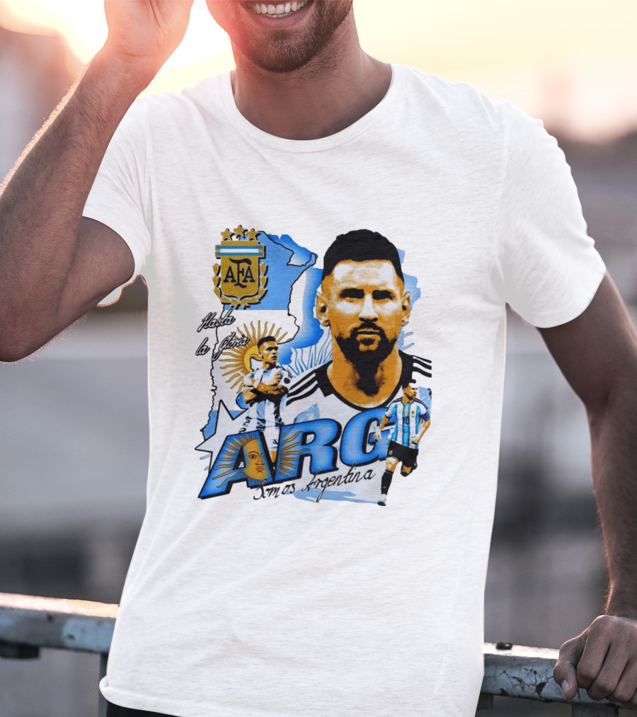 Argentina Lionel Messi Lautaro Martinez AFA Hasta La Gloria Somos Argentina T-Shirt
