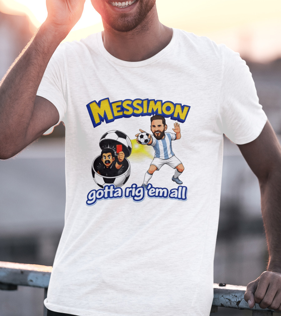 Messimon Soccer Fusion Gotta Rig 'em All Cartoon T-Shirt