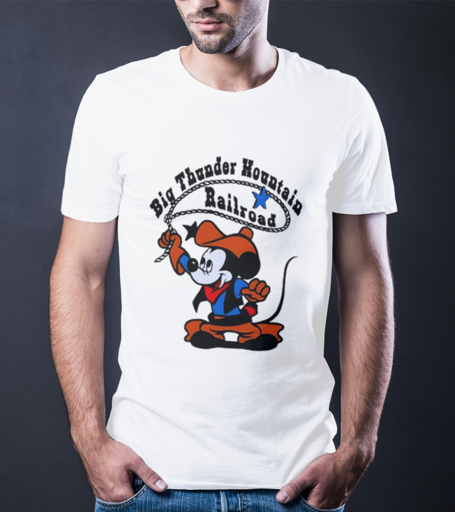 Mickey Mouse Cowboy Lasso Big Thunder Mountain Railroad T-Shirt