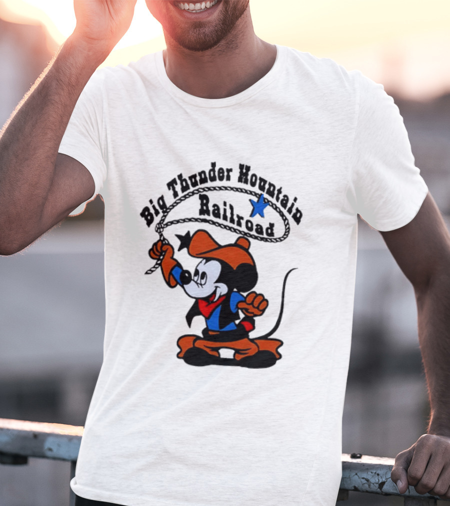 Mickey Mouse Cowboy Lasso Big Thunder Mountain Railroad T-Shirt