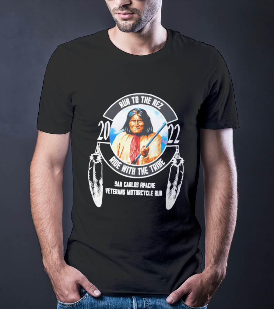 2022 San Carlos Apache Run To The Rez Ride With The Tribe Veterans Motorcycle Run T-Shirt
