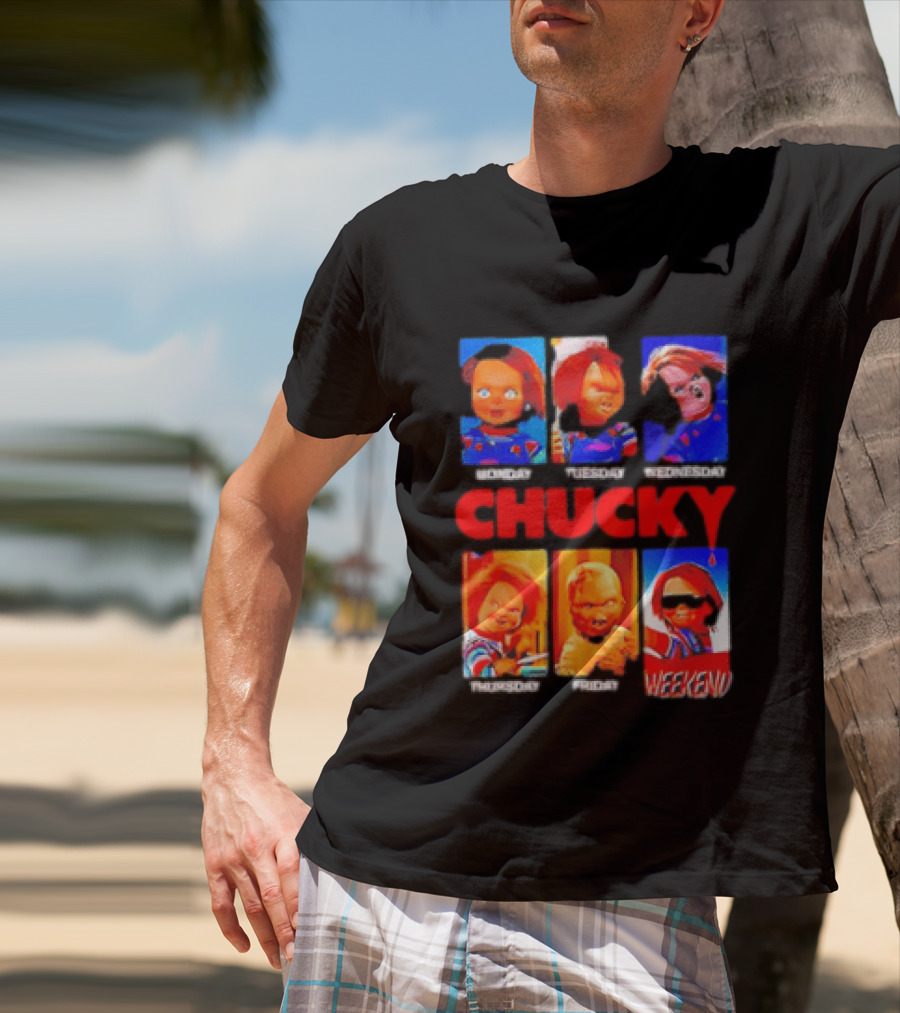 Child's Play Chucky Monday To Weekend Expressions T-Shirt