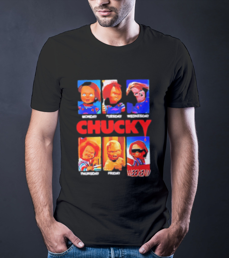 Child's Play Chucky Monday To Weekend Expressions T-Shirt