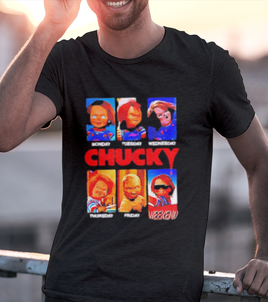 Child's Play Chucky Monday To Weekend Expressions T-Shirt
