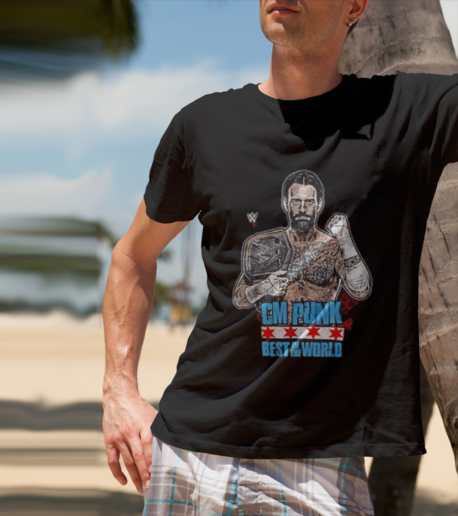 CM PUNK Best In The World Chicago Stars Wrestling Champion T-Shirt