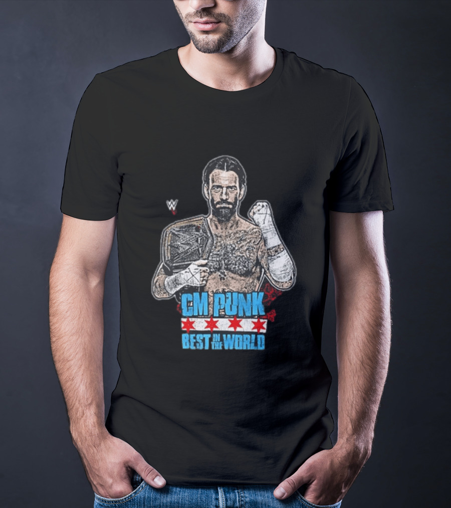 CM PUNK Best In The World Chicago Stars Wrestling Champion T-Shirt