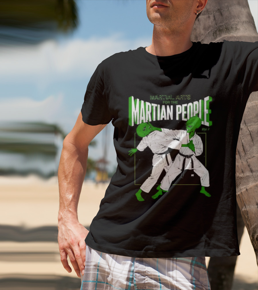Martial Arts For The Martian People Vol 1 Green Martian Figures In Gi T-Shirt