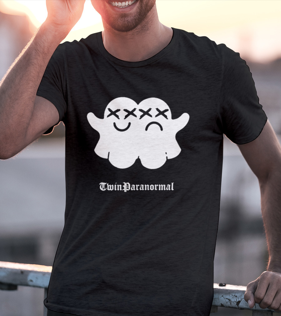 Twin Paranormal Ghost Duo Spooky Matching Spirits T-Shirt