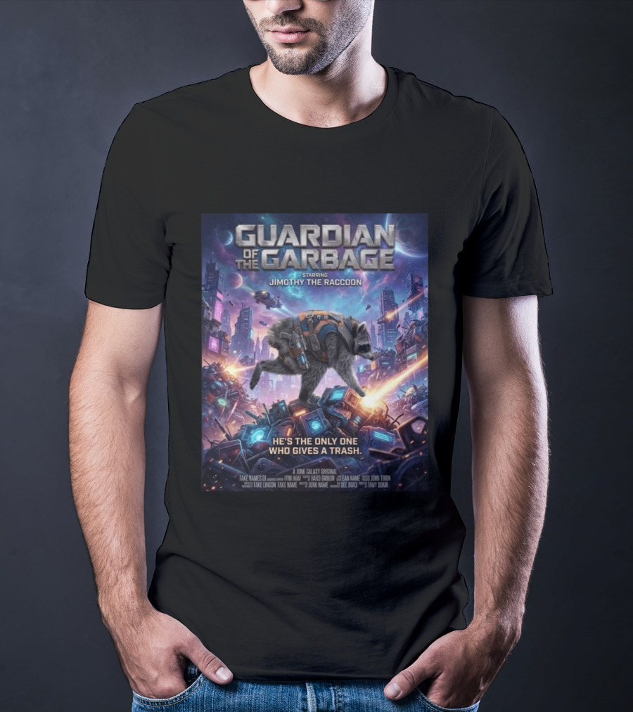 Guardian Of The Garbage Starring Jimothy The Raccoon He's The Only One Who Gives A Trash Junk Galaxy Original T-Shirt