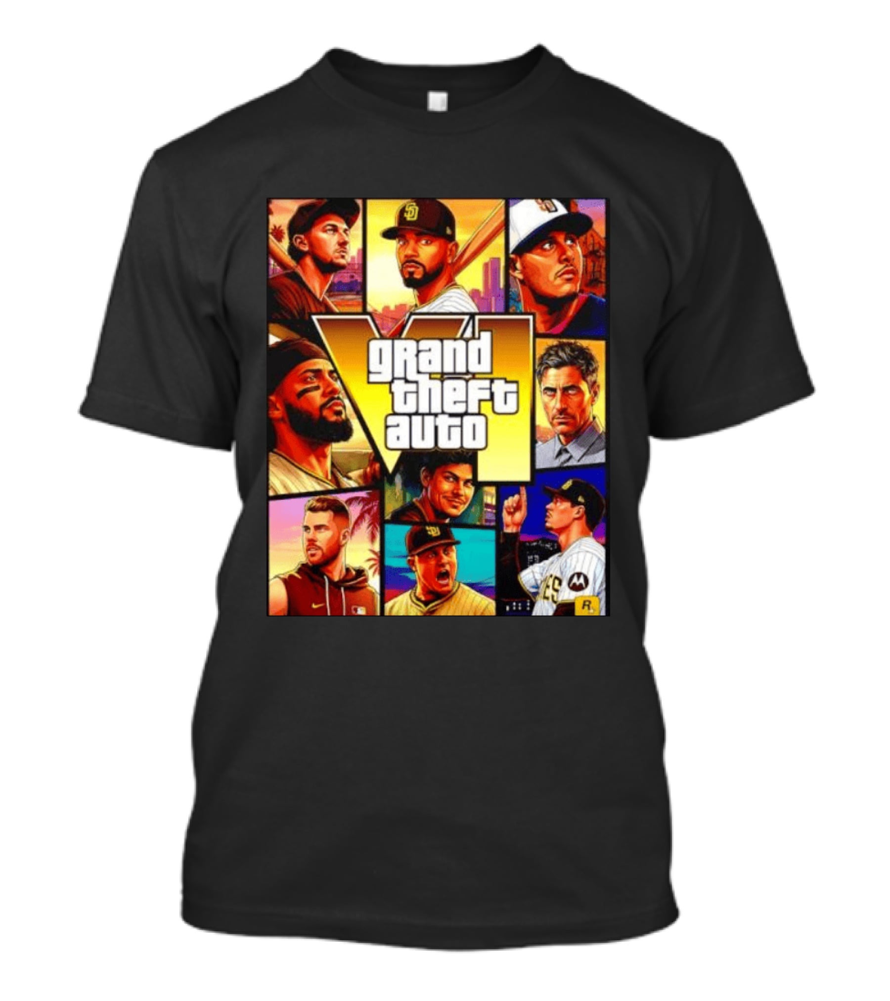 San Diego Padres Grand Theft Auto V Collage Players Team Portraits T-Shirt