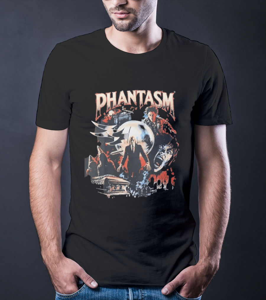 Phantasm Tall Man Screaming Face Mausoleum Graveyard Horror T-Shirt
