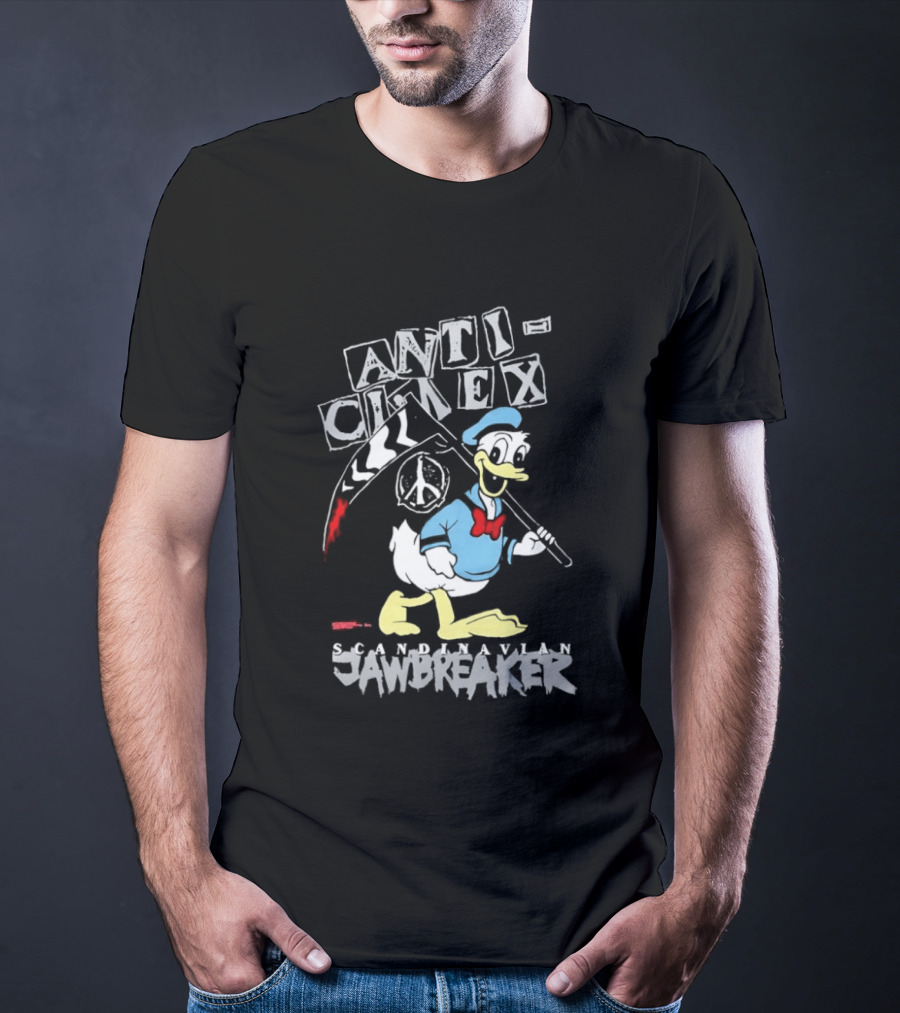 Anti Cimex Scandinavian Jawbreaker Donald Duck Scythe Peace Sign T-Shirt