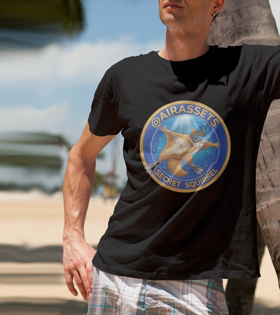 AIRASSETS Secret Squirrel Scuba Diving Flying Squirrel T-Shirt