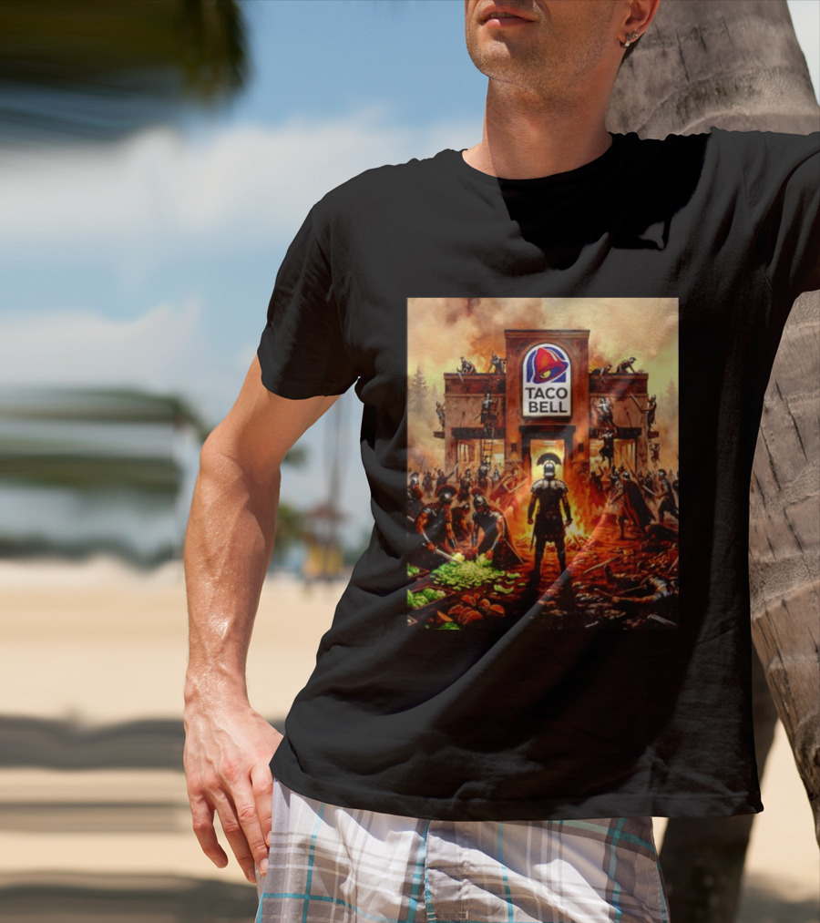 Taco Bell Medieval Knights Battle Fantasy Scene T-Shirt